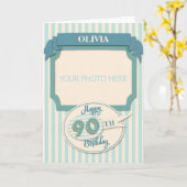 Aangepaste 90e verjaardag Kaart - Naam en foto toe (Gele Bloem)