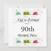 Aangepaste 90e verjaardag van uitnodigingen van de (Voorkant)
