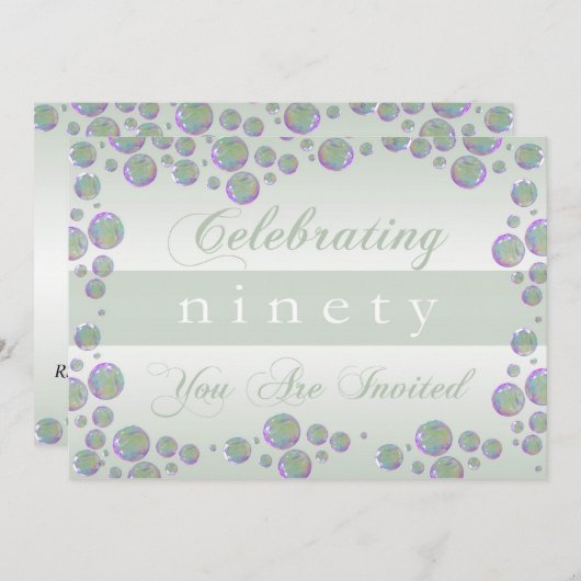 Aangepaste 90e verjaardag van uitnodigingen van de (Voorkant / Achterkant)