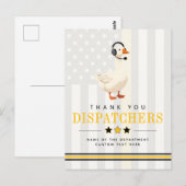 Aangepaste 911-dispatch-eend met headset Bedankt Briefkaart (Voorkant / Achterkant)