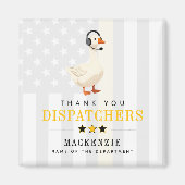 Aangepaste 911-dispatcher gans met headset bedankt magneet (Voorkant)