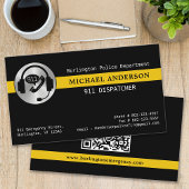 Aangepaste 911 Dispatcher Logo Thin Gold Line QR-c Visitekaartje