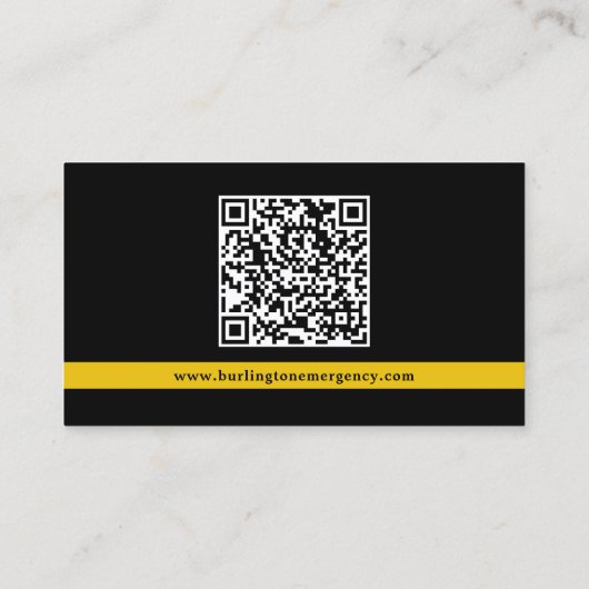 Aangepaste 911 Dispatcher Logo Thin Gold Line QR-c Visitekaartje (Achterkant)