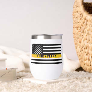 Aangepaste 911-dispatcher USA-vlag dunne gouden li