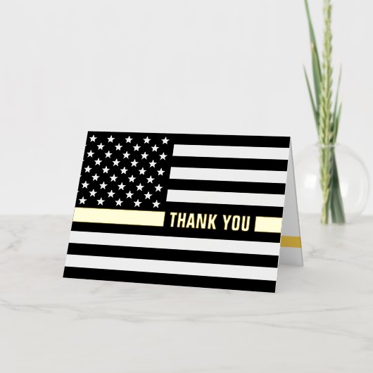 Aangepaste 911 Dispatchers Thin Gold Line Bedankt Folie Wenskaart (Voorkant)