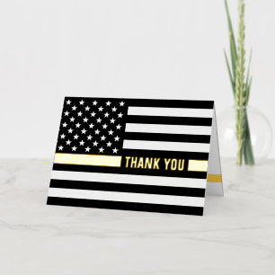 Aangepaste 911 Dispatchers Thin Gold Line Bedankt Folie Wenskaart