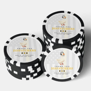 Aangepaste 911-dispatchgans met headset Bedankt Poker Chips