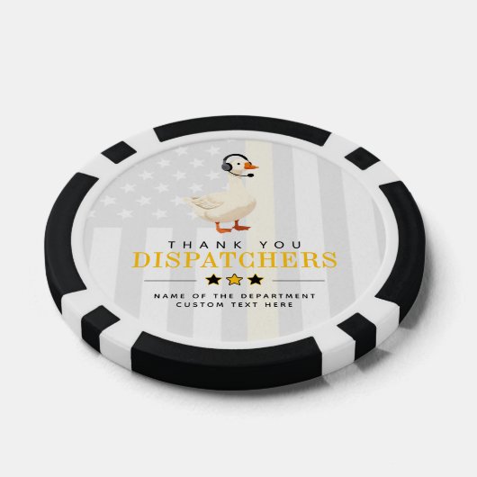 Aangepaste 911-dispatchgans met headset Bedankt Poker Chips (Enkel)