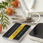 Aangepaste 911-noodzender met dunne gouden lijn sleutelhanger (Voorkant Rechts)