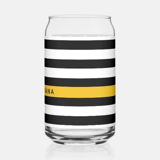 Aangepaste 911 verzender VS vlag met gouden lijn Blikvorm Glas (Achterkant)