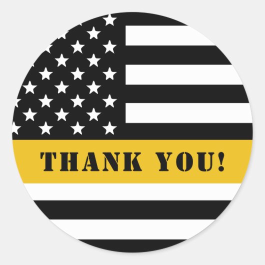 Aangepaste 911 verzender VS vlag met gouden lijn Ronde Sticker (Voorkant)