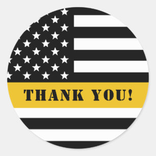 Aangepaste 911 verzender VS vlag met gouden lijn Ronde Sticker