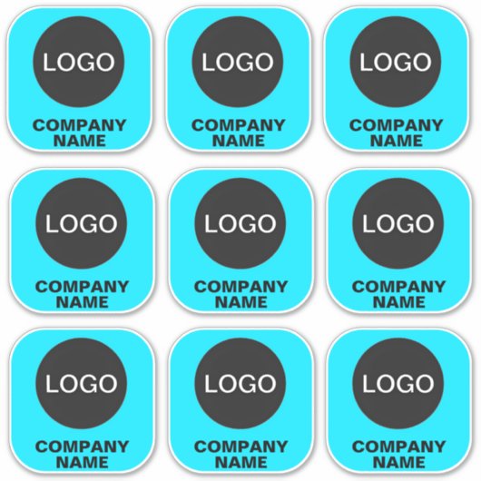 Aangepaste 9 Branded Stickers voor Koffer (Logo-na (Voorkant)