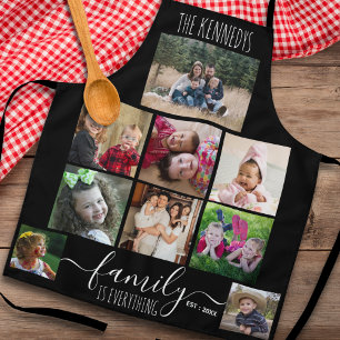 Aangepaste 9 foto collage familie citaat en naam z schort