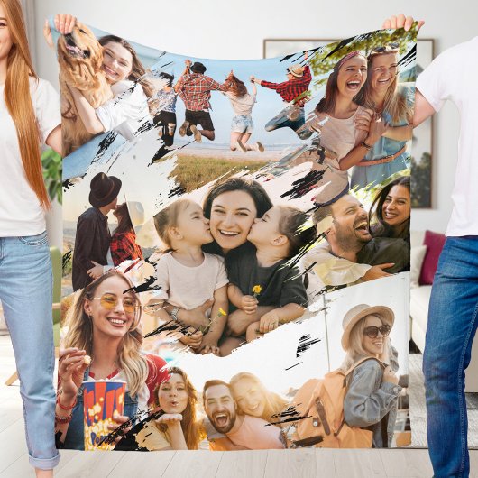 Aangepaste 9 foto collage fleece deken