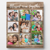 Aangepaste 9 Foto Collage Gezegend Familie Quote H Fotoplaat (Voorkant)