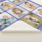 Aangepaste 9 foto collage Trendy Periwinkle Sherpa Deken (3/4)