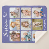 Aangepaste 9 foto collage Trendy Periwinkle Sherpa Deken (Voorkant (horizontaal))