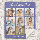 Aangepaste 9 foto collage Trendy Periwinkle Sherpa Deken