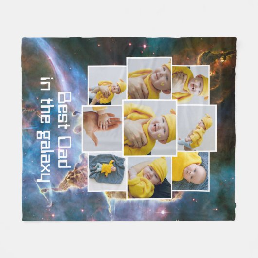 Aangepaste 9 Foto en Tekst Beste in de Melkweg Fleece Deken (Voorkant (Horizontaal))