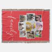 Aangepaste 9 foto- en tekstfotocollage deken (Voorkant)