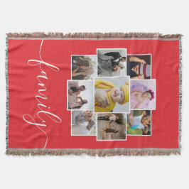 Aangepaste 9 foto- en tekstfotocollage deken