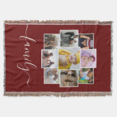 Aangepaste 9 foto- en tekstfotocollage deken (Voorkant)