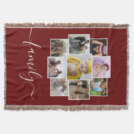 Aangepaste 9 foto- en tekstfotocollage deken