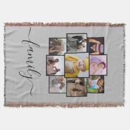 Aangepaste 9 foto- en tekstfotocollage deken