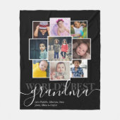 Aangepaste 9 foto- en tekstfotocollage fleece deken (Voorkant)