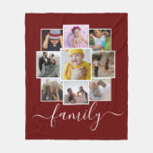 Aangepaste 9 foto- en tekstfotocollage fleece deken (Voorkant)