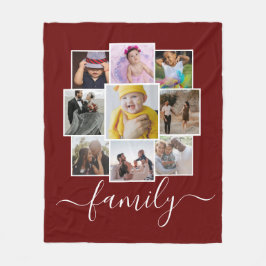 Aangepaste 9 foto- en tekstfotocollage fleece deken