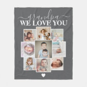 Aangepaste 9 foto- en tekstfotocollage fleece deken (Voorkant)