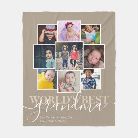 Aangepaste 9 foto- en tekstfotocollage fleece deken (Voorkant)