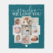 Aangepaste 9 foto- en tekstfotocollage fleece deken (Voorkant)