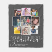 Aangepaste 9 foto- en tekstfotocollage fleece deken (Voorkant)