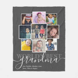 Aangepaste 9 foto- en tekstfotocollage fleece deken