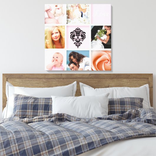 Aangepaste 9-Foto op Canvas, Wit Lijst Sjabloon Canvas Afdruk (Insitu (Slaapkamer))