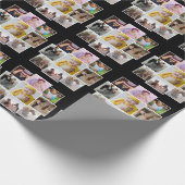 Aangepaste 9 fotocollage cadeaupapier (Hoek)
