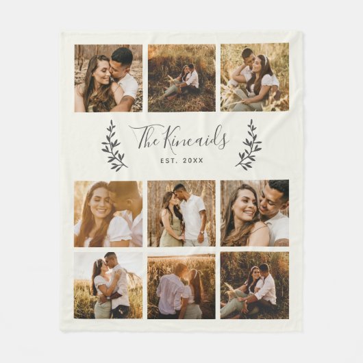 Aangepaste 9 fotocollage fleece deken (Voorkant)
