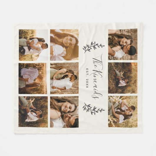 Aangepaste 9 fotocollage fleece deken (Voorkant (Horizontaal))