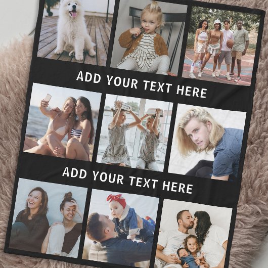 Aangepaste 9 fotocollage fleece deken