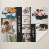 Aangepaste 9 foto's, zwart-wit en zwart-wit sherpa deken (Voorkant (horizontaal))