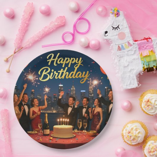 Aangepaste 9 "Round Birthday Dinner Borden Papieren Bordje (Feest)