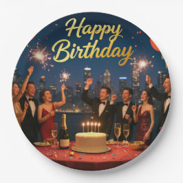 Aangepaste 9 "Round Birthday Dinner Borden Papieren Bordje
