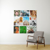Aangepaste 9 Sjabloon voor fotocollage, omhuld wit Wandkleed (In situ)