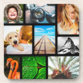 Aangepaste 9 Sjabloon voor fotocollage, zwart Bier Onderzetter (Voorkant)