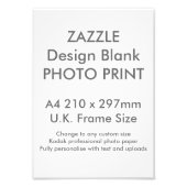 Aangepaste A4-foto Afdruk GB Lijst formaat (Voorkant)