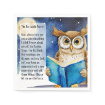 Aangepaste AA-gebedsslip | Nuchtere Uil Big Book