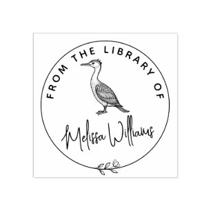 Aangepaste aalscholver Ex Libris uit het bibliothe Rubberstempel